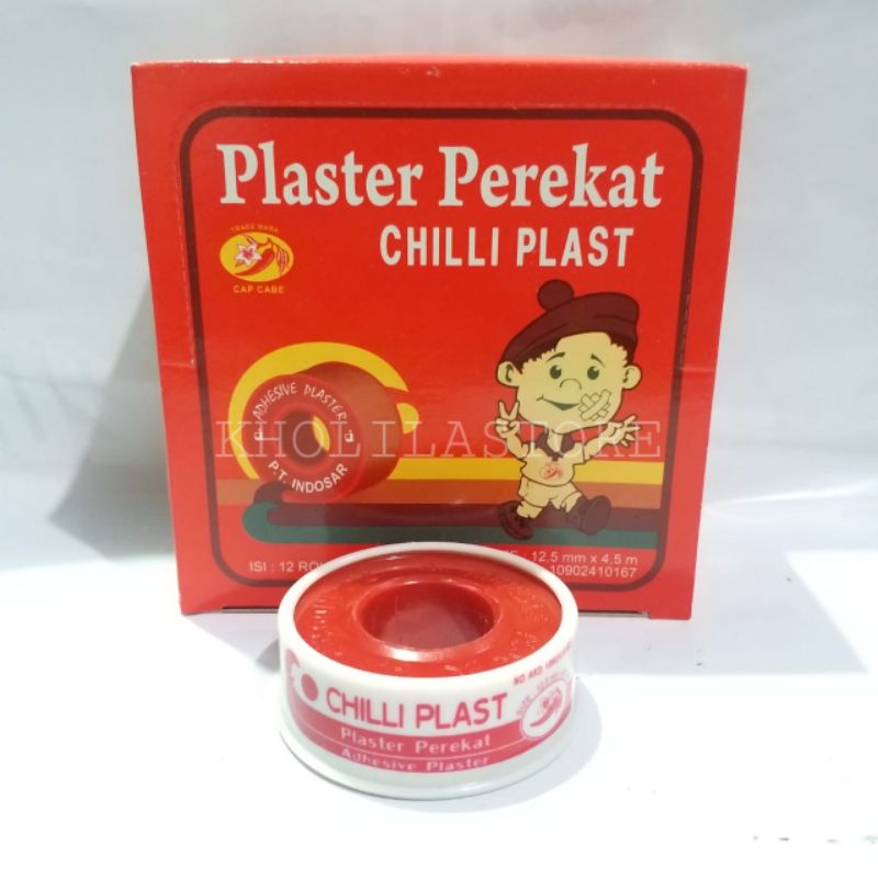 Jual BOX Plester Rol CHILLI PLAST Besar 12.5mm × 4.5m isi 12 pcs ...