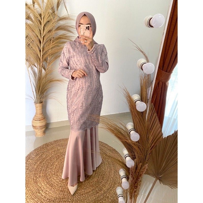 Jual Gamis mermaid tille mixed cavali / tulle mermaid dress mixed ...