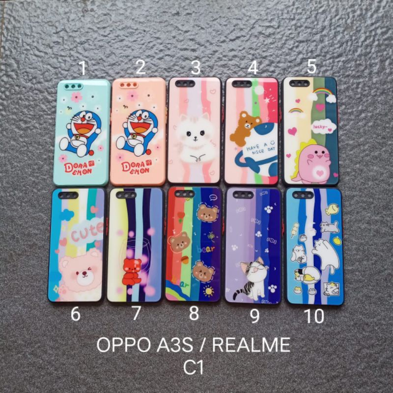 Soft case oppo A3S realme C1 cewek gambar kartun softcase softsell silikon