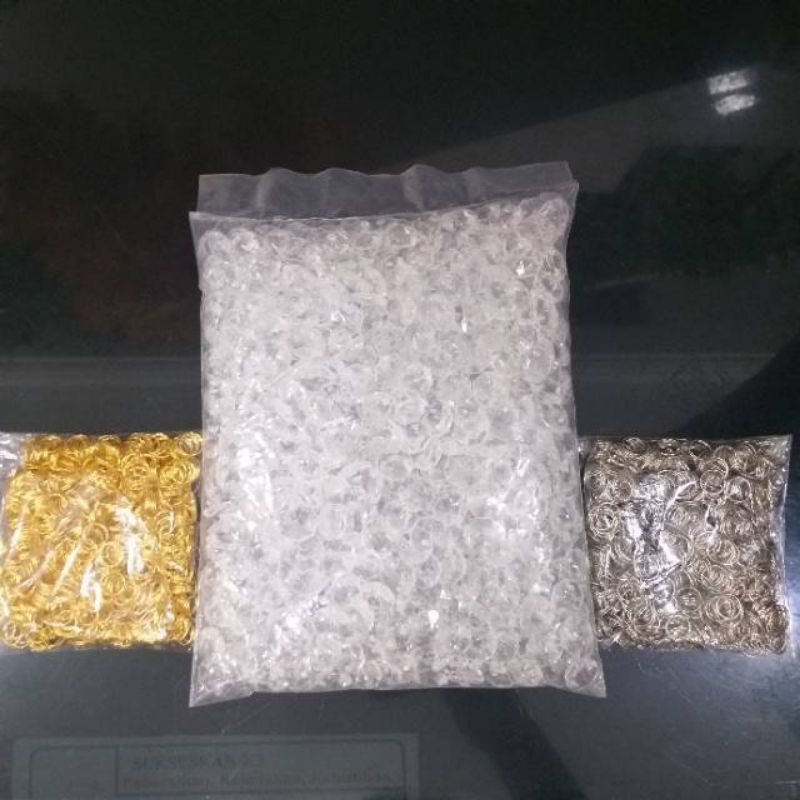 Jual Paket Kristal akrilik isi 2000 + ring untuk meronce/ Kristal untuk ...