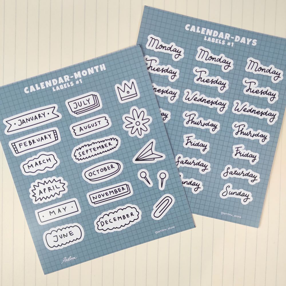 Jual ARTLINX Calendar Sticker Sheet / Stiker Journal | Shopee Indonesia