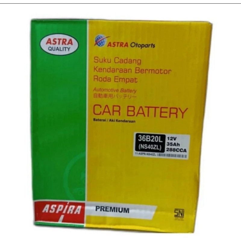 Jual Aki Basah / Accu ASPIRA NS40ZL / NS 40 ZL 36B20L Ayla / Sigra