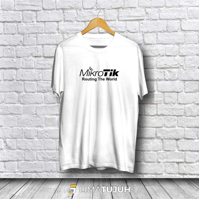 Jual Kaos Mikrotik Routing The World Logo Baju Distro Bahan Premium ...
