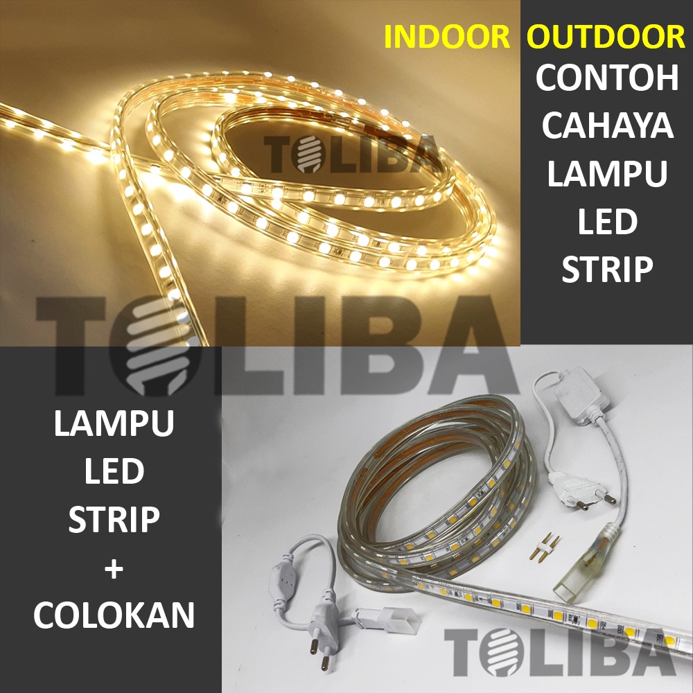 Jual lampu led strip selang atau colokan soket 220v indoor outdoor ...
