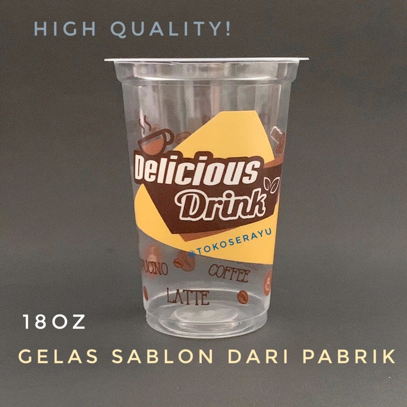 Jual Gelas Cup Delicious Drink 18oz Starindo Cup 18oz Sablon Dari Pabrik Starindo Shopee 2589