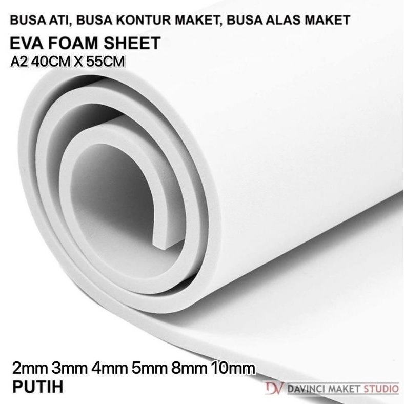 Jual Eva Foam Busa Ati Hati Putih Bahan Kontur Maket Diorama A2 40cm