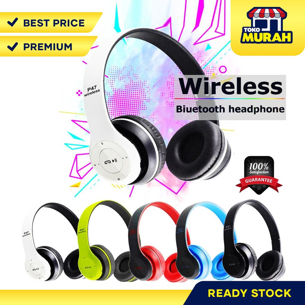 Jual P47 Headphone Wireless Bluetooth Headset Bass Handsfree