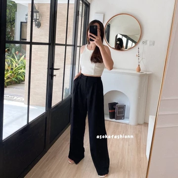 ASOKA Loose Pants 999 Trousers Wanita PART 1 Celana Kulot Wanita Celana Kantor Formal Casual