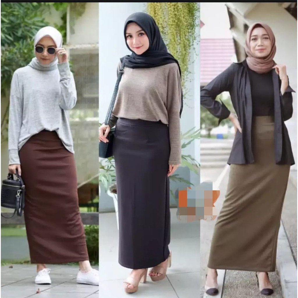 Jual Rok Span Scuba//Rok Kerja//Bawahan Wanita//Fashion Wanita | Shopee ...