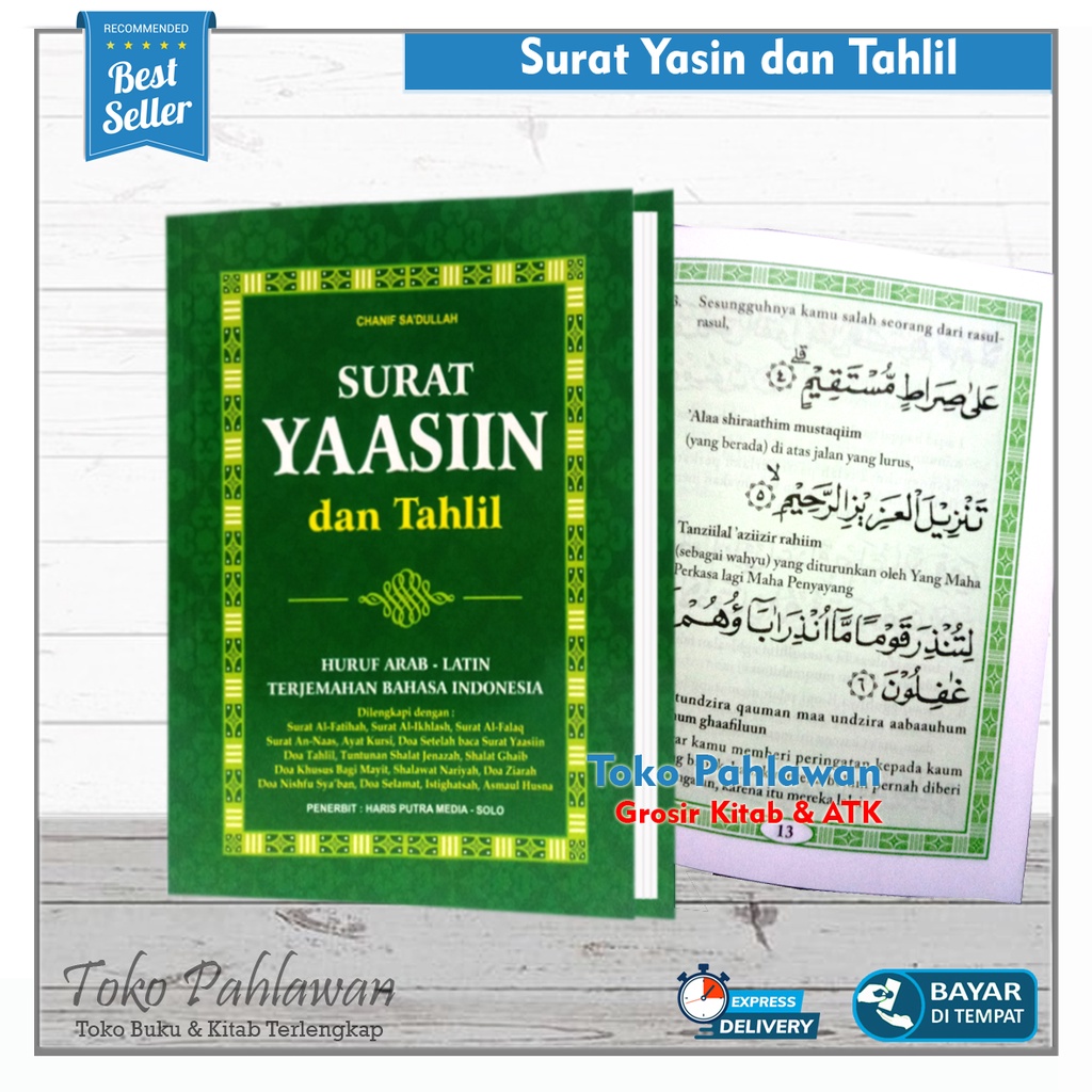 Jual Buku Surat Yasin Dan Tahlil Huruf Arab Latin Terjemah Indonesia