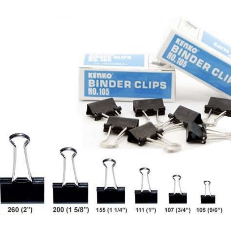 Jual Binder Clip Kenko No 105 107 111 155 200 260 Penjepit Kertas