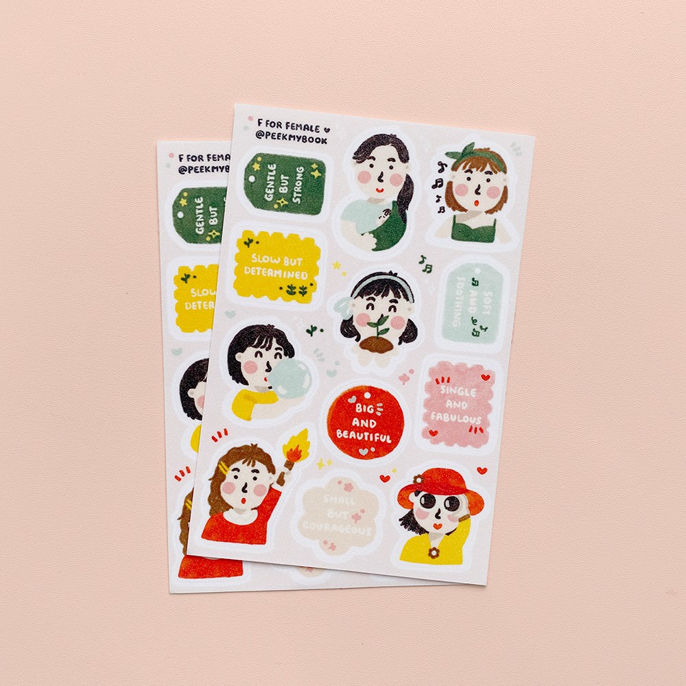 Jual Stiker Peekmybook F For Female Glitter / Sticker Perempuan Vinyl ...