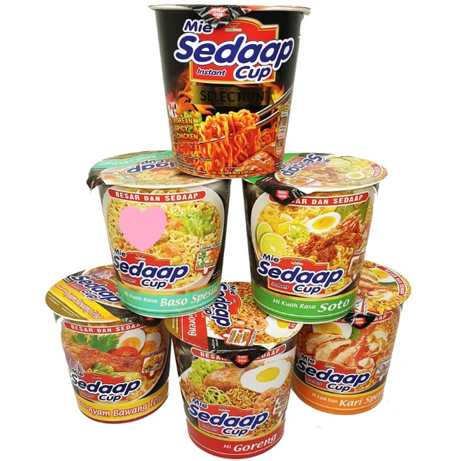 Jual Mie Sedaap Cup Rasa Baso Bleduk Rawit Bingit Goreng Korean Kuah