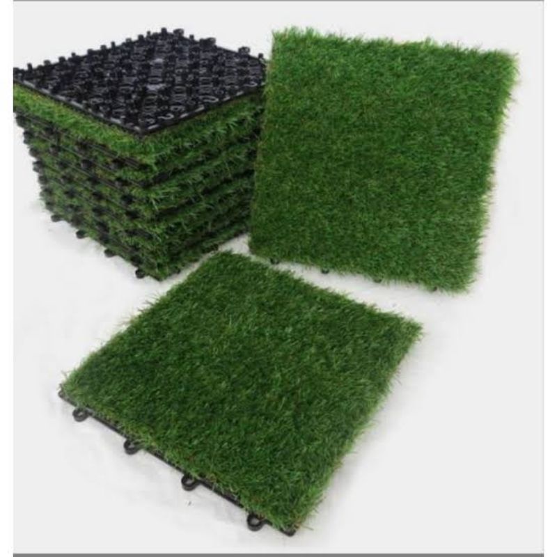 Jual decking tile rumput sintetis bisa bongkar pasang ukuran 30x30 ...