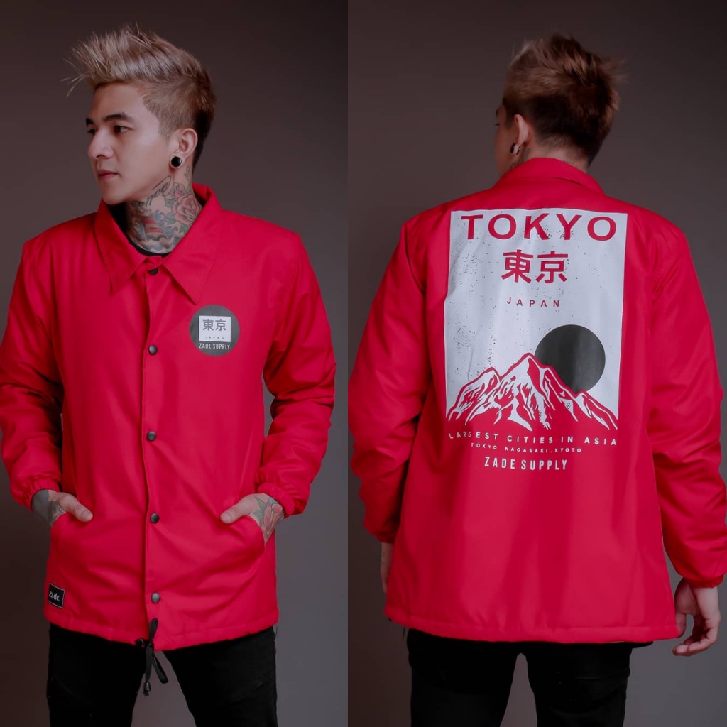 Jual Coach Jacket ZADE Full Red Toky0 Original Distro Limited Edition ...