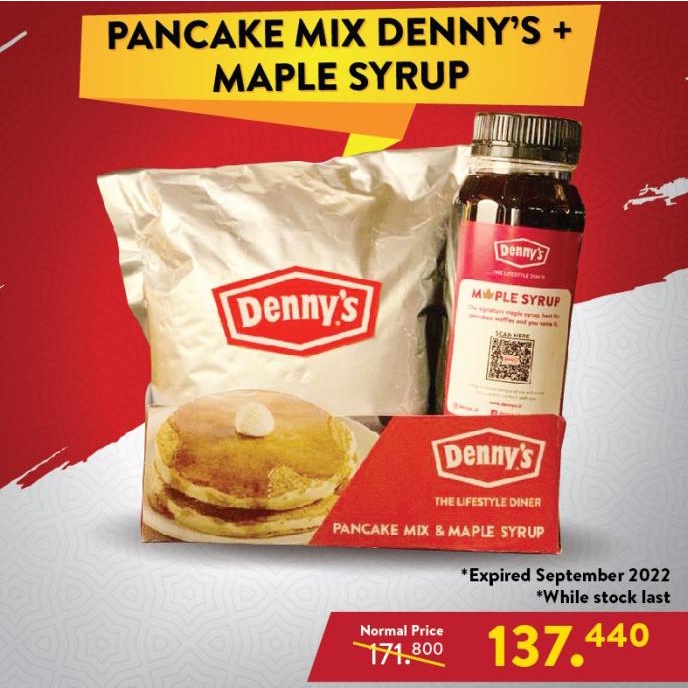 Jual PROMO! DENNY'S PANCAKE MIX 500g & SIGNATURE MAPLE SYRUP 250ml