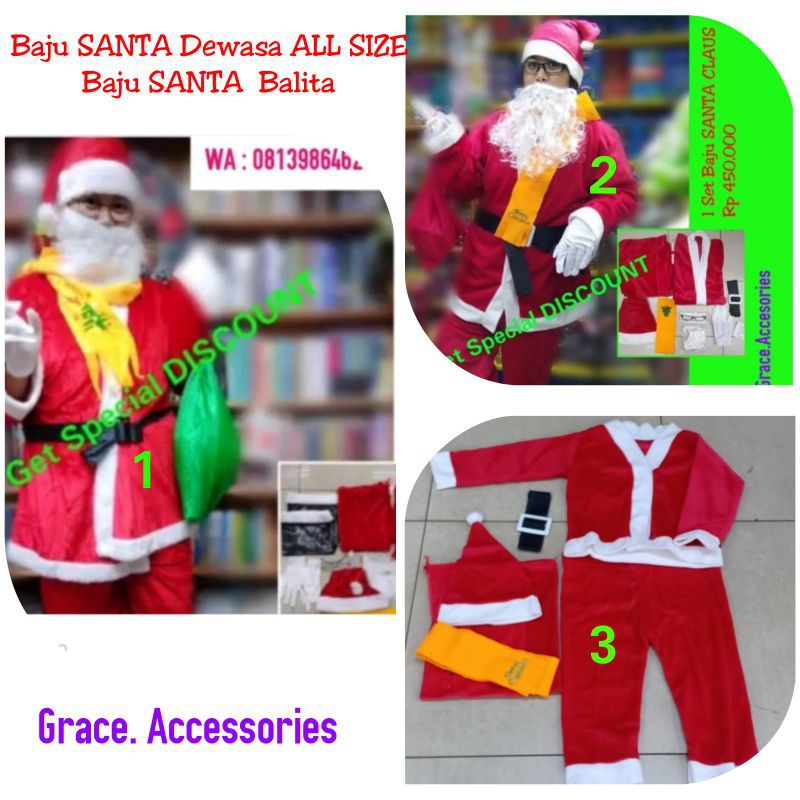 Jual Premium Baju Kostum Santa Claus Klaus Sinterklas Tebal 1 Set Ready Stok Shopee Indonesia 9630