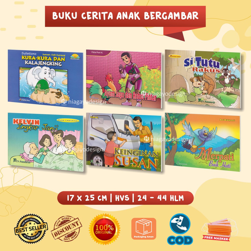 Jual Buku Cerita Anak Bergambar Pintar dan Lengkap Untuk TK dan Paud