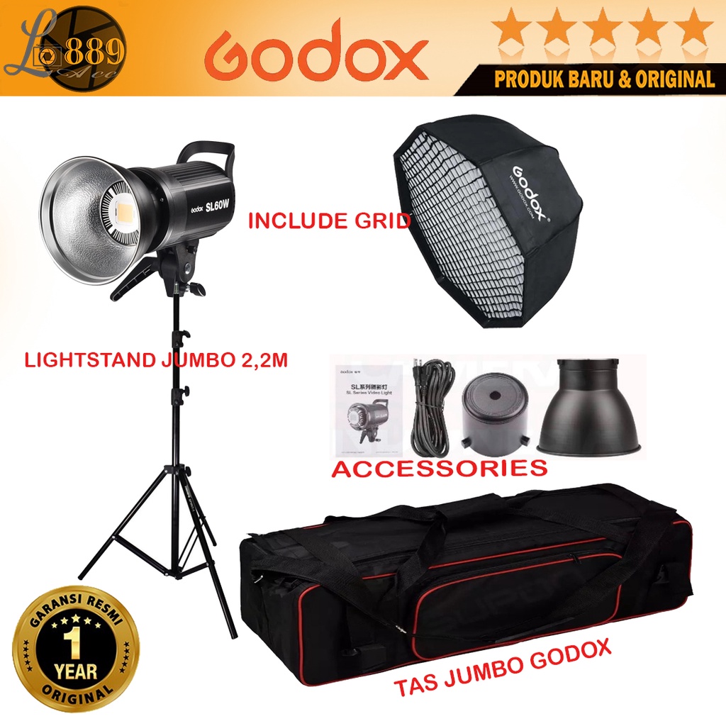 Jual PAKET GODOX SL60W / SL-60W / SL 60 W / Studio LED Video Continuous ...