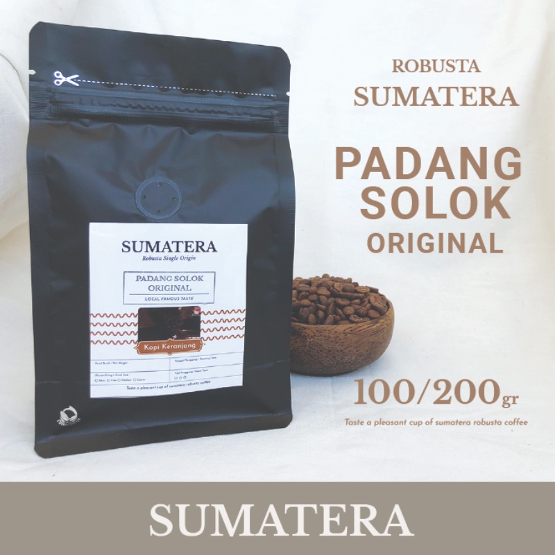 Jual Robusta Sumatera Padang Solok Original Kopi Bean, Bubuk 100200gr