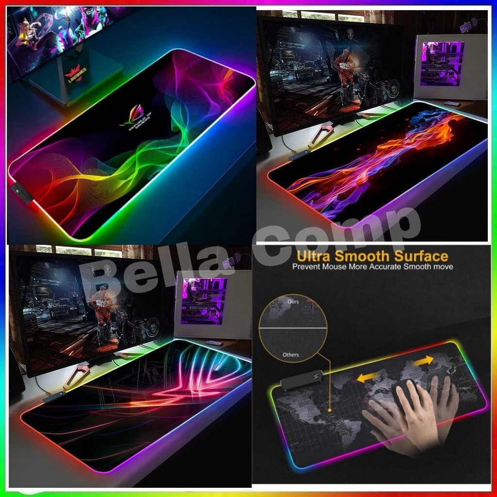 TaffGO ASUS ROG Gaming Mouse Pad Illuminated RGB 800x300x3mm - GMS-WT5 -  Multi-Color 
