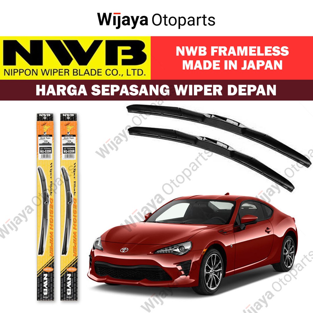 Jual Wiper Blade Depan Toyota Nwb Frameless Japan Shopee Indonesia