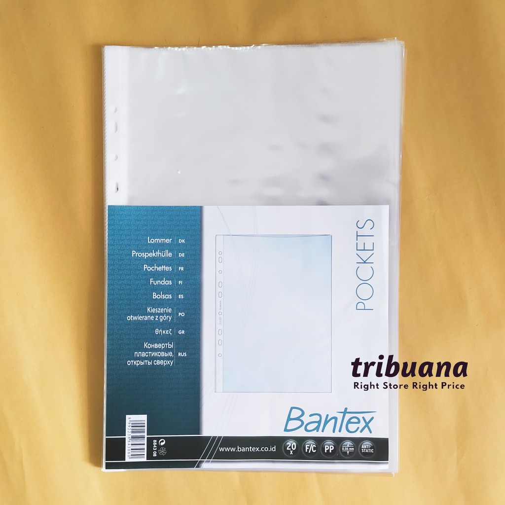 Jual Sheet Protector /PP Pocket Folio Bantex 8843 (1pak/20 lembar ...