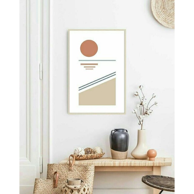 Jual Lukisan dinding minimalis gambar pemandangan pantai matahari home