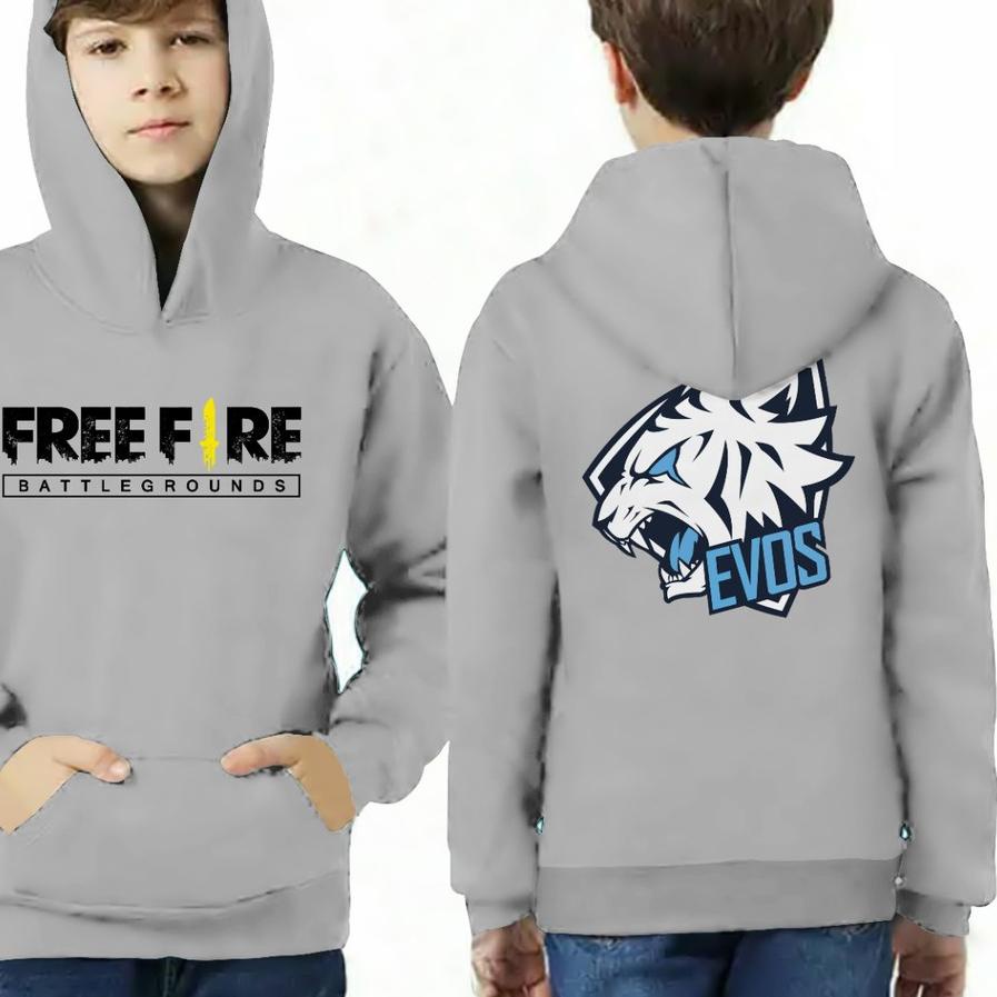 Jual Hoodie Free Fire Evos Anak / Hoodie anak / Jaket ff evos anak / Jaket free fire 6 13 TAHUN