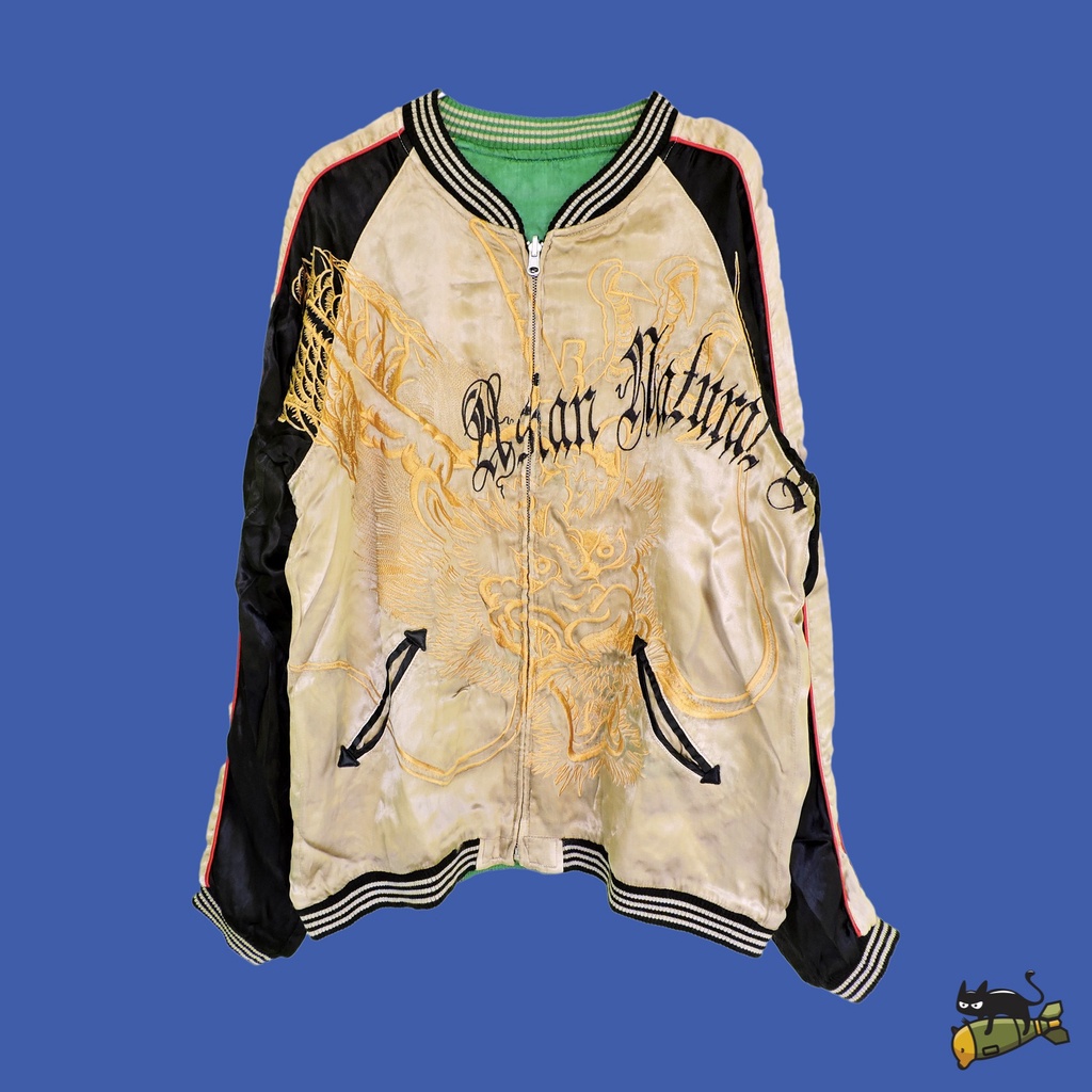 Jual G.S.B.G Dragon Ryu Skeleton Cat Sukajan Souvenir Reversible Jacket ...