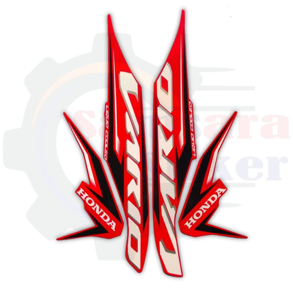 Jual Stiker Striping Motor Honda Vario Techno 125 2020 Merah | Shopee