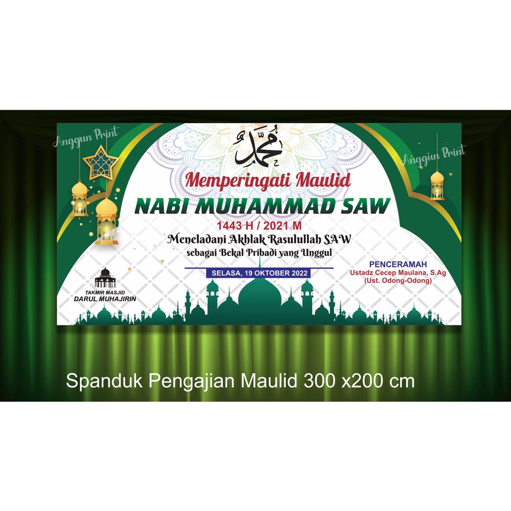 Jual spanduk maulid nabi muhammad SAW Shopee Indonesia