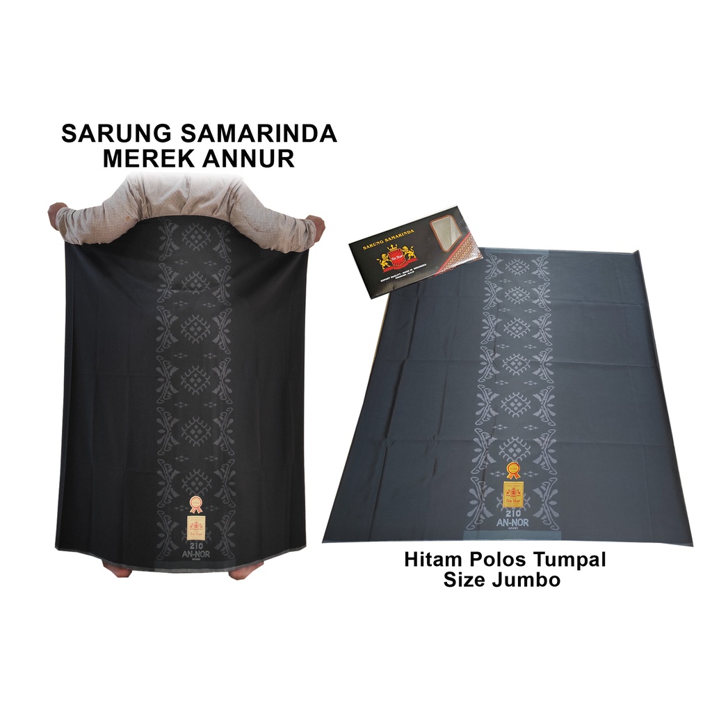 Jual Sarung Samarinda Merek Annur Hds Hmm Ukuran Dewasa Motif Hitam Polos Bhs Sarung Merek