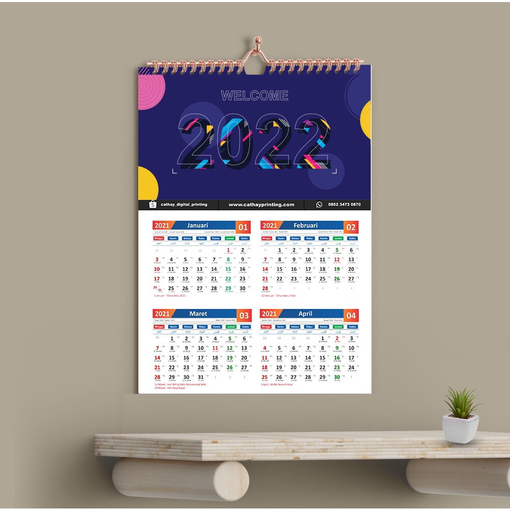 Jual Cetak Kalender Dinding Custom Foto 2024 Free Desain - Kalender ...