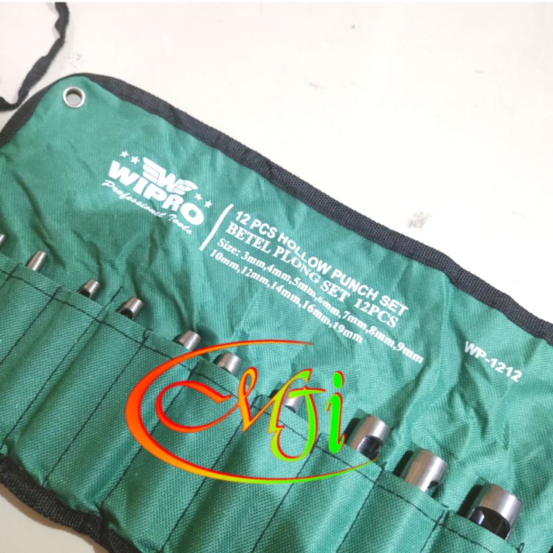 Jual Alat Pembolong Gasket Kulit Plong Set 12 Pcs Wipro Hollow Punch ...