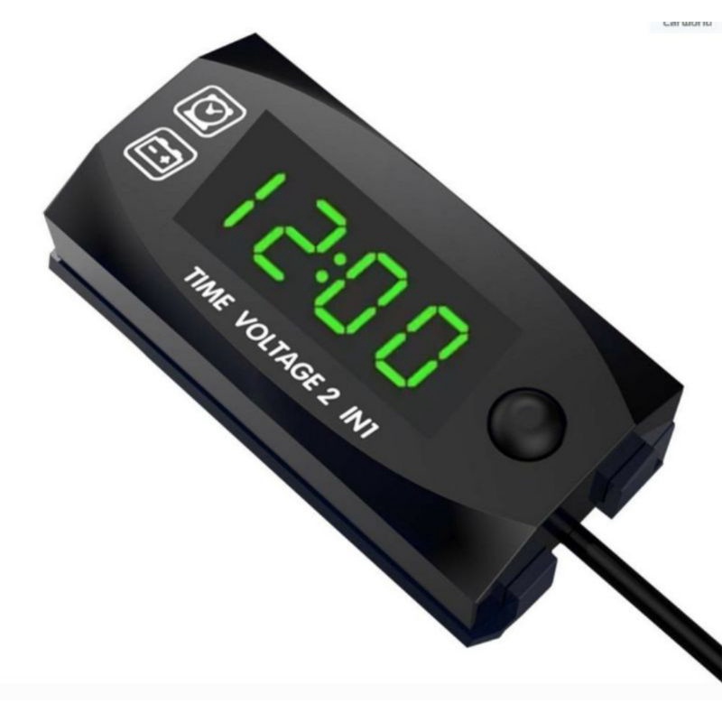 Jual Volmeter motor volmeter 2in1 plus jam universal | Shopee Indonesia