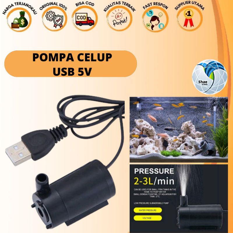 Jual POMPA CELUP/RENDAM USB MICRO SUBMERSIBLE 5V AQUARIUM HIDROPONIK ...