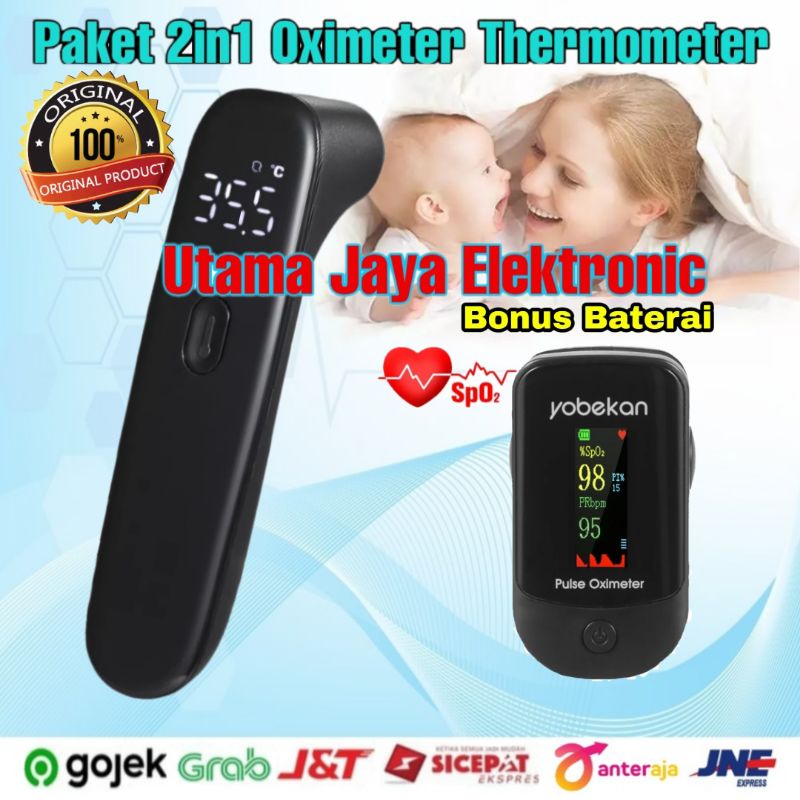 Jual Paket In Oximeter Pulse Thermometer Gun Original Shopee Indonesia