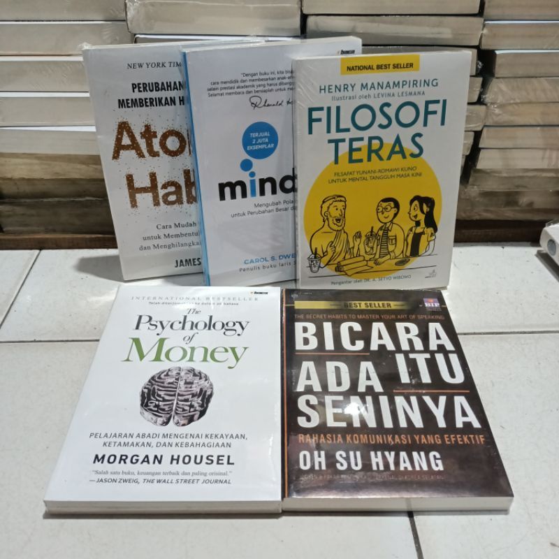 Jual Paket 5 Buku Atomic Habits Mindset Filosofi Teras Bicara Itu