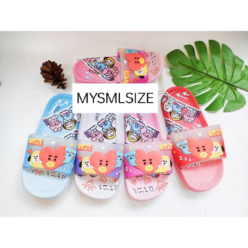 Jual SANDAL ANAK BTS BT21 ANAK CEWE PEREMPUAN KARET LENTUR ANTI