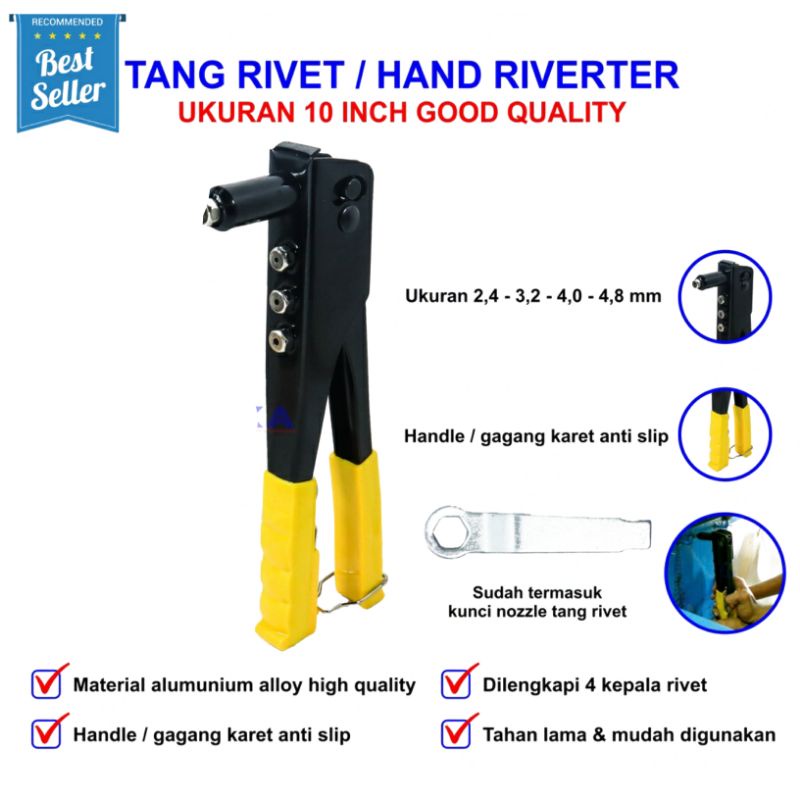 Jual Tang Rivet 9.5 inch AP Hand Riveter Aluminium Tang Ripet Tembakan ...
