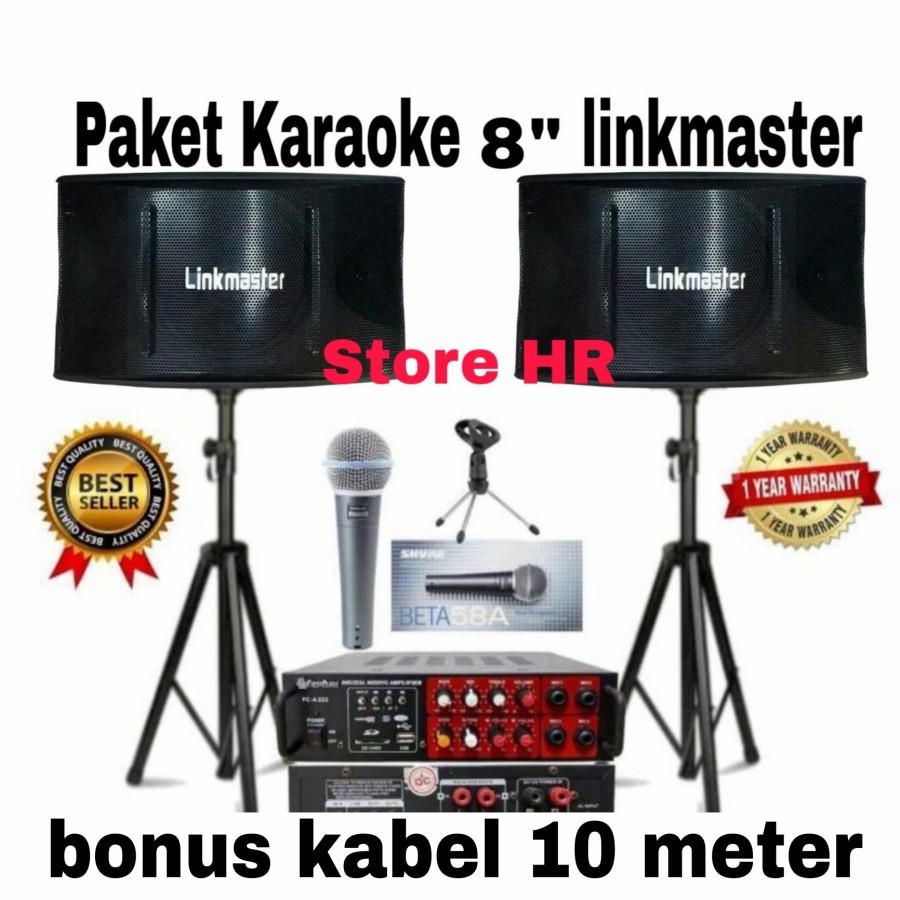 Jual paket sound system karaoke speaker 8" linkmaster karaoke rumah