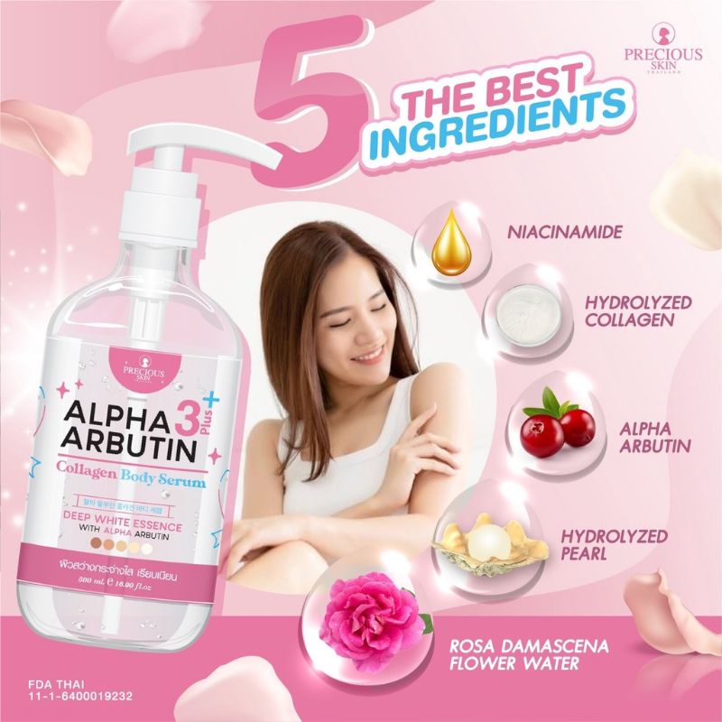 Jual Precious Skin Alpha Arbutin Collagen White 10x Booster Body Serum ...