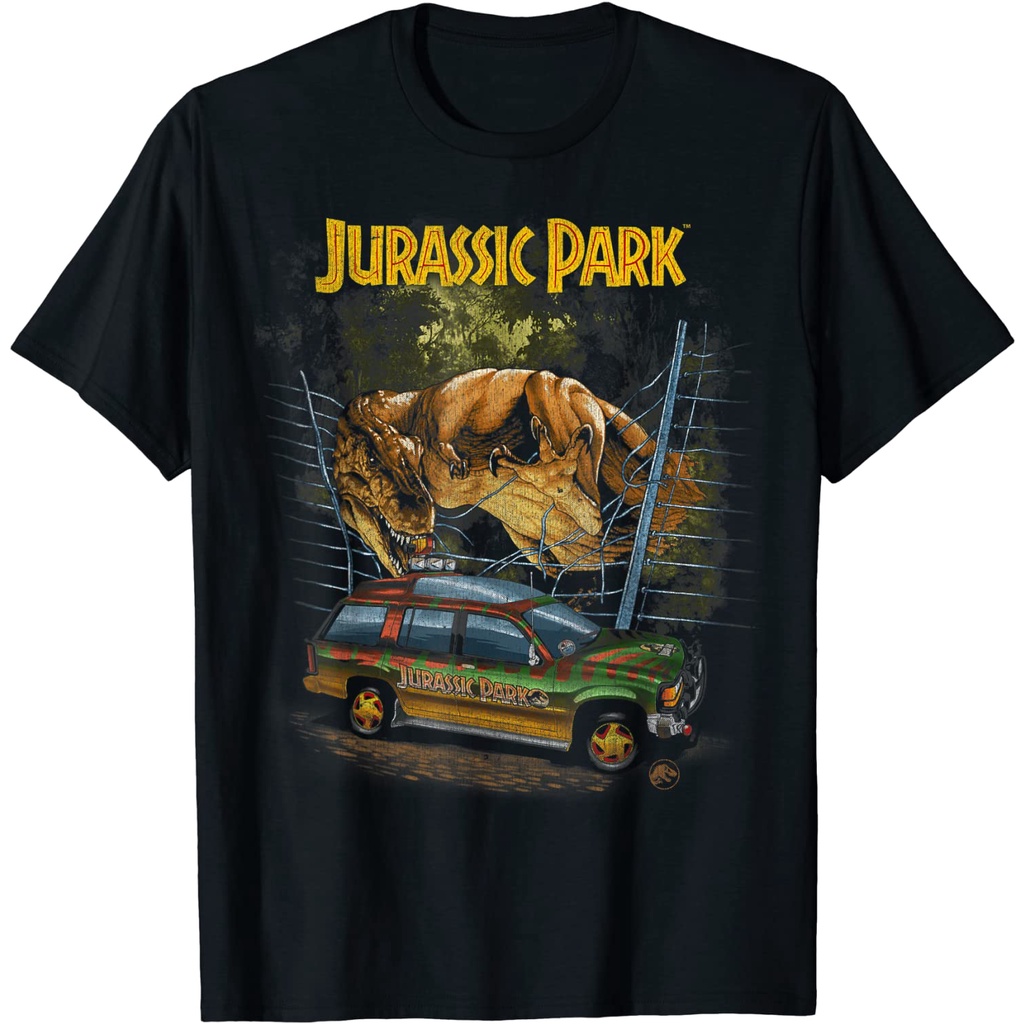 Jurassic Park T-shirt à manches courtes avec logo pour hommes Tailles