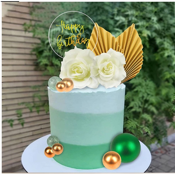 Jual 2 Pcs Cake Topper Bentuk Daun Kipas Lipat / Hiasan Kue Kipas ...