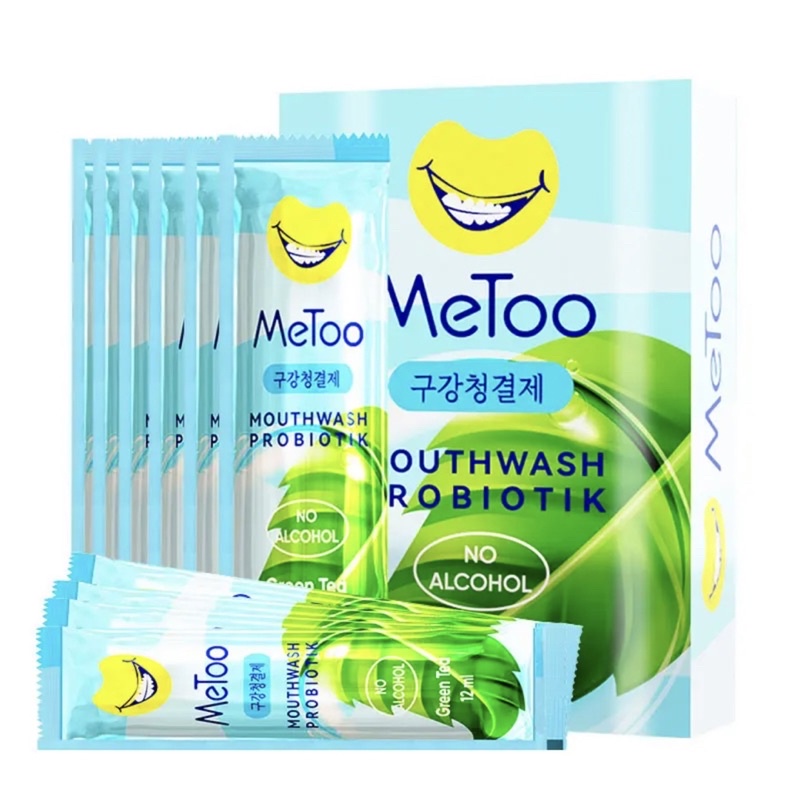 Jual MeToo Mouthwash Portable Green Tea 12ml/ Obat Kumur Probiotik