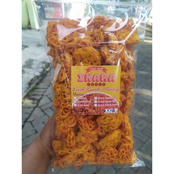 Jual Krupuk Seblak Mawar Pedas 200gr Camilan Snack Kiloan Inara Snack