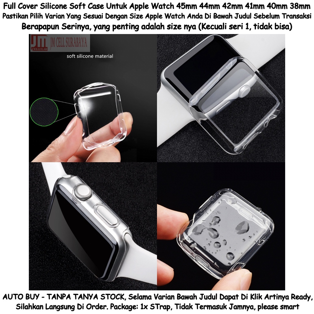 Full Cover TPU Soft Case Silikon untuk Apple Watch 38mm 40mm 41mm 42mm 44mm  45mm 49mm Ultra