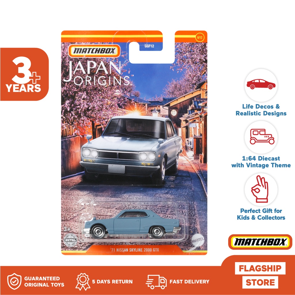 Jual Matchbox 1971 Nissan Skyline GTX Blue 2000 Mainan Mobil Balap