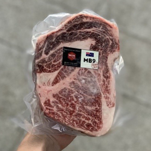 Jual AUS Wagyu RIBEYE MB9 - daging sapi steak stik ribloin impor empuk ...